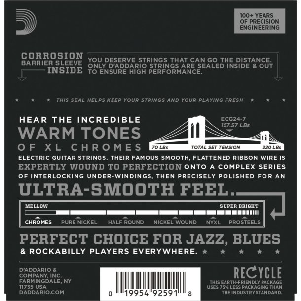 D'Addario ECG24-7, .011-.065 (7-strengs�t)